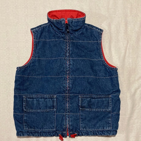 Calvin Klein Jeans Jackets & Blazers - Calvin Klein Jeans Vintage Denim/Red Quilted Reversible‎ Vest | Gilet